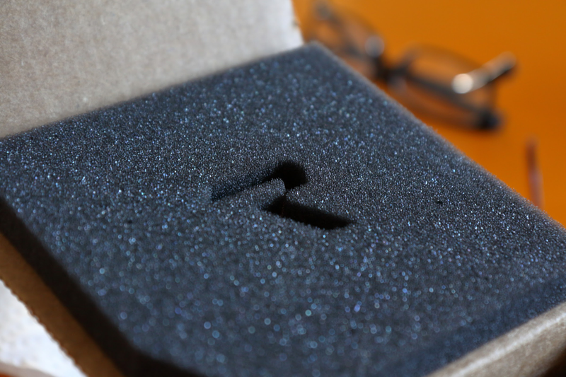 Raceseng’s logo cut into the foam packaging